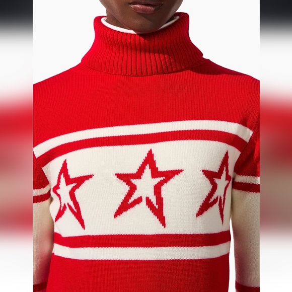 💥 Perfect Moment Chopper Turtleneck Sweater Perfect Moment Piste Stars Red - Picture 4 of 13